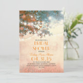 String Lights Tree & Love Birds vrijgezellenfeest Kaart (Staand voorkant)