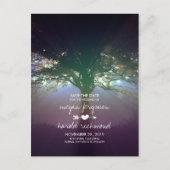 String Lights Tree Rustic Bewaar de datum Aankondigingskaart (Voorkant)
