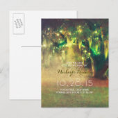 String Lights Tree Rustic Country Save the Date Aankondigingskaart (Voorkant / Achterkant)