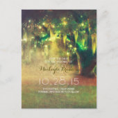String Lights Tree Rustic Country Save the Date Aankondigingskaart (Voorkant)