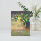 String Lights Tree Rustic Country Save the Date Aankondigingskaart (Staand voorkant)