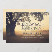 String Lights Tree Rustic Repetitie Diner Uitnodig Kaart (Voorkant / Achterkant)
