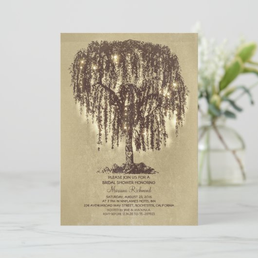  String Lights Tree Rustiek Vrijgezellenfeest Kaart