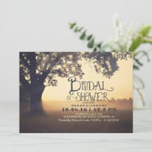 String Lights Tree rustieke bruids douche uitnodig Kaart (Staand voorkant)