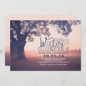 String Lights Tree rustieke bruiloft uitnodiging (Voorkant / Achterkant)