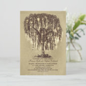  String Lights Tree Rustieke bruiloft Uitnodiginge Kaart (Staand voorkant)