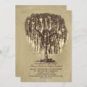 String Lights Tree Rustieke bruiloft Uitnodiginge Kaart (Voorkant / Achterkant)