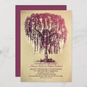 String Lights Tree Rustieke bruiloft Uitnodiginge Kaart (Voorkant / Achterkant)