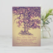 String Lights Tree Rustieke bruiloft Uitnodiginge Kaart (Staand voorkant)