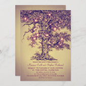 String Lights Tree Rustieke bruiloft Uitnodiginge Kaart (Voorkant / Achterkant)