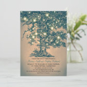  String Lights Tree Rustieke bruiloft Uitnodiginge Kaart (Staand voorkant)