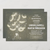 String Lights Tree rustieke repetitie diner Kaart (Voorkant / Achterkant)