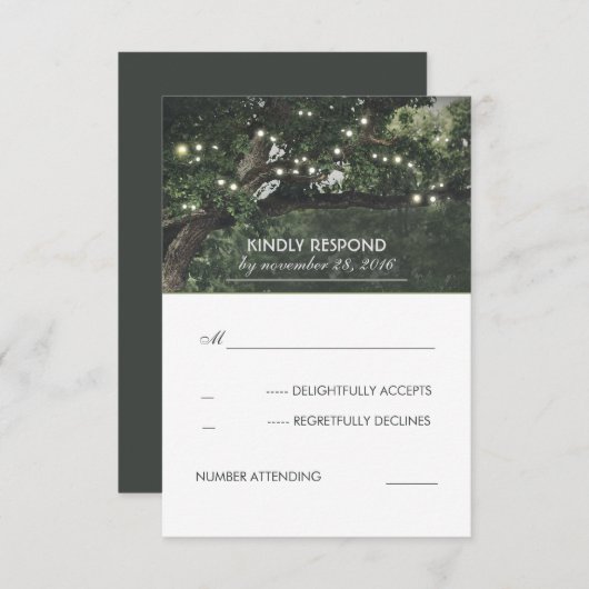 String Lights Tree  Rustieke RSVP (Voorkant / Achterkant)