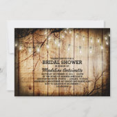 String Lights Tree  Schuur Hout Vrijgezellenfeest Kaart (Voorkant)