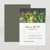 String Lights Tree Southern Rustic Wedding RSVP Kaartje (Voorkant / Achterkant)