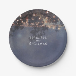 String Lights Tree takken rustieke bruiloft Papieren Bordje