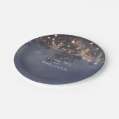 String Lights Tree takken rustieke bruiloft Papieren Bordje (Gekanteld)