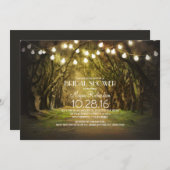 String Lights Trees Path Rustiek Vrijgezellenfeest Kaart (Voorkant / Achterkant)