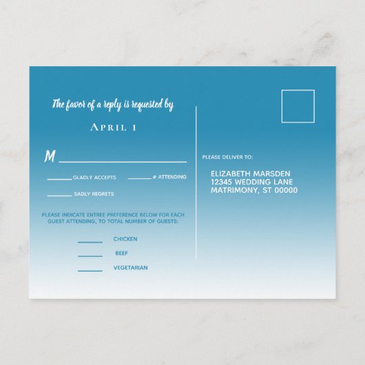 String Lights Tropical Beach Reception Dinner Uitnodiging Briefkaart (Achterkant)