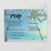 String Lights Tropical Beach RSVP-behuizing Uitnodiging Briefkaart (Achterkant)