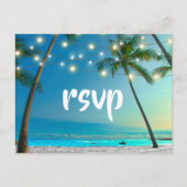 String Lights Tropical Beach RSVP-behuizing Uitnodiging Briefkaart (Voorkant)
