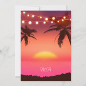 String Lights Tropical Palm Beach Vrijgezellenfees Kaart (Achterkant)