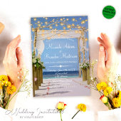 String Lights Tropische Strand Arbour Bruiloft Kaart