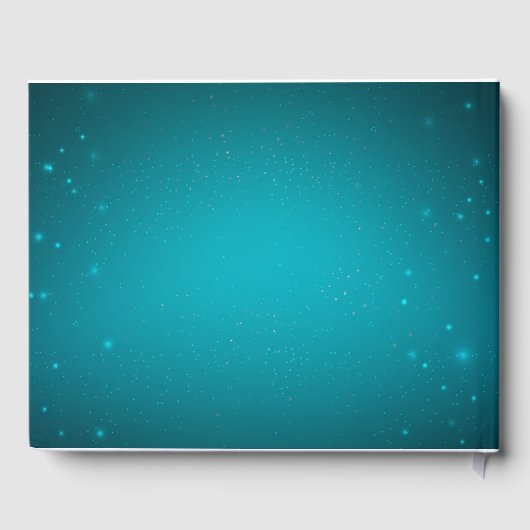 String Lights Turquoise Glitter Wedding Guestbook Gastenboek (Achterkant)