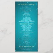 String Lights & Turquoise Glitter Wedding Program Programmakaart (Achterkant)