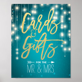 String Lights Turquoise Kaarten & Gifts Wedding Si Poster