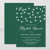 String Lights | Uitnodiging voor groene bridal (Voorkant / Achterkant)