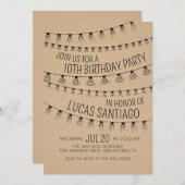 String Lights Verjaardag uitnodiging (Voorkant / Achterkant)