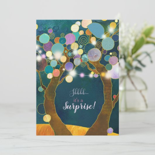 String Lights Verrassing Verjaardagsfeest Kaart (Staand voorkant)