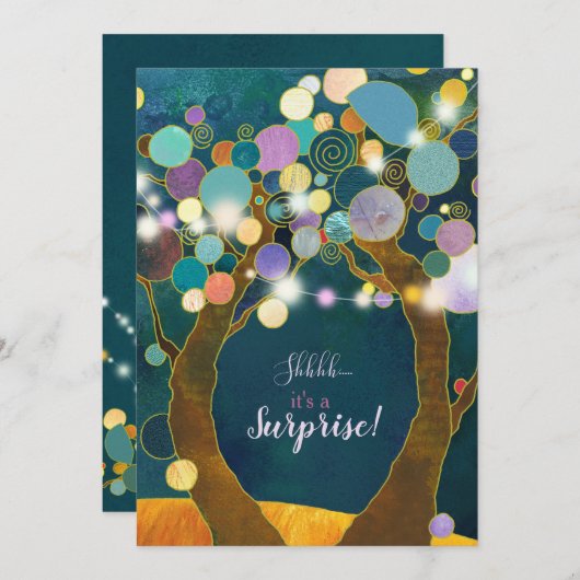 String Lights Verrassing Verjaardagsfeest Kaart (Voorkant / Achterkant)