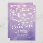 String Lights Vieren Uitnodiging voor Volwassen Ve (Voorkant / Achterkant)