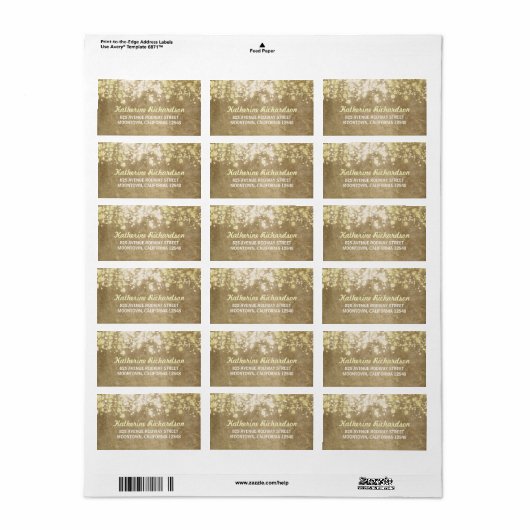 String Lights Vintage bruiloft adresetiketten Etiket (Full Sheet)