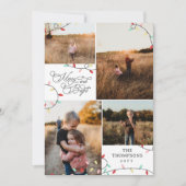 String Lights Vrolijk Helder Kerstmis 4 Foto's Feestdagenkaart (Voorkant)