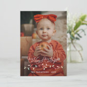 String Lights Vrolijk Helder Kerstmis Grote Foto Feestdagenkaart (Staand voorkant)