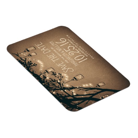 String Lights vuurvliegjes Mason Jars Save the Dat Magneet (Rechterzijde)