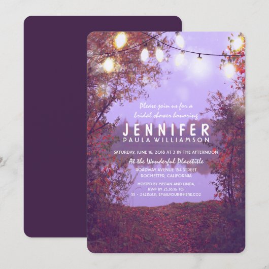 String Lights Waterfront Rustiek Vrijgezellenfeest Kaart (Voorkant / Achterkant)