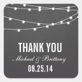 String Lights | Weddenschappen Vierkante Sticker