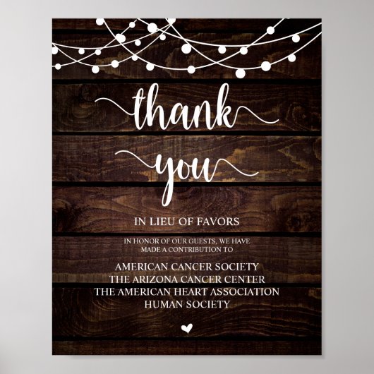 String Lights, Wedding Donation, Contribution Poster (Voorkant)
