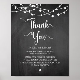 String Lights, Wedding Donation, Contribution Poster