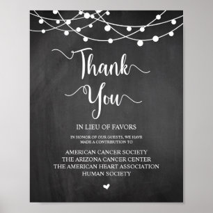 String Lights, Wedding Donation, Contribution Poster