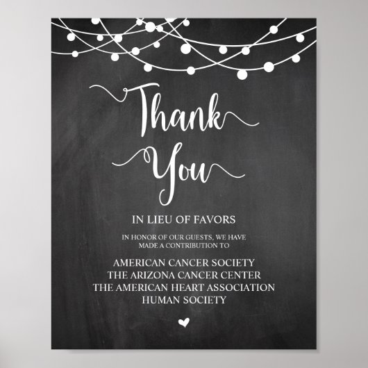 String Lights, Wedding Donation, Contribution Poster (Voorkant)