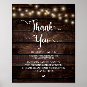 String Lights, Wedding Donation, Contribution Poster
