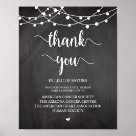 String Lights, Wedding Donation, Contribution Poster