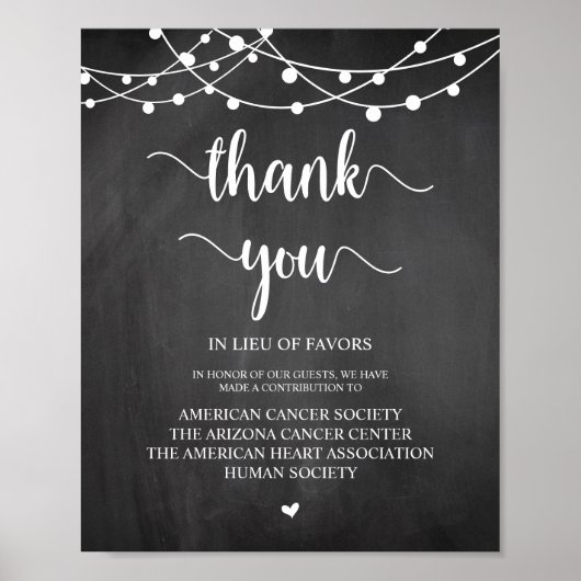 String Lights, Wedding Donation, Contribution Poster (Voorkant)