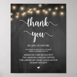 String Lights, Wedding Donation, Contribution Poster