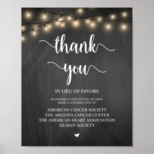 String Lights, Wedding Donation, Contribution Poster (Voorkant)